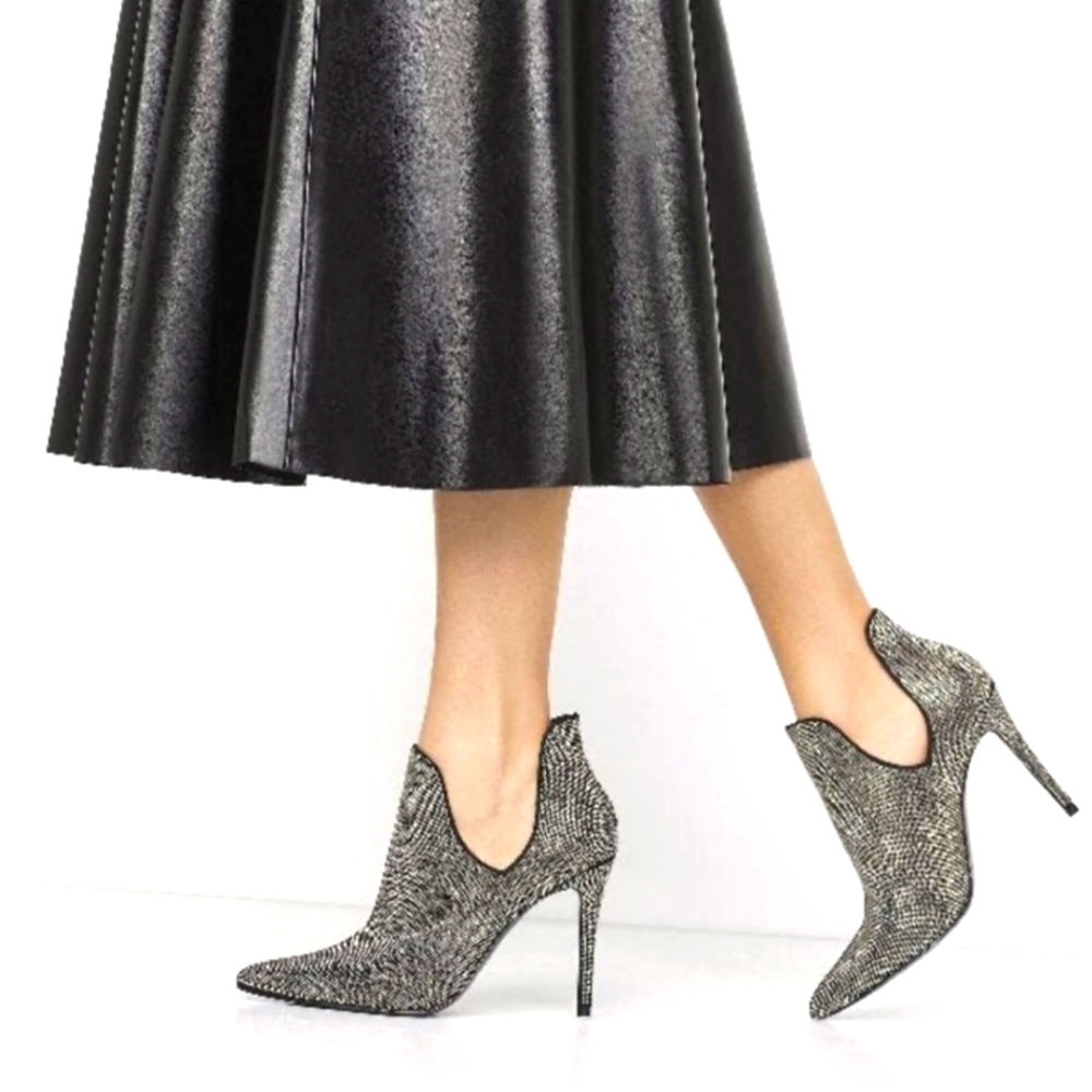 Aldo Black and Silver Heeled Shoes